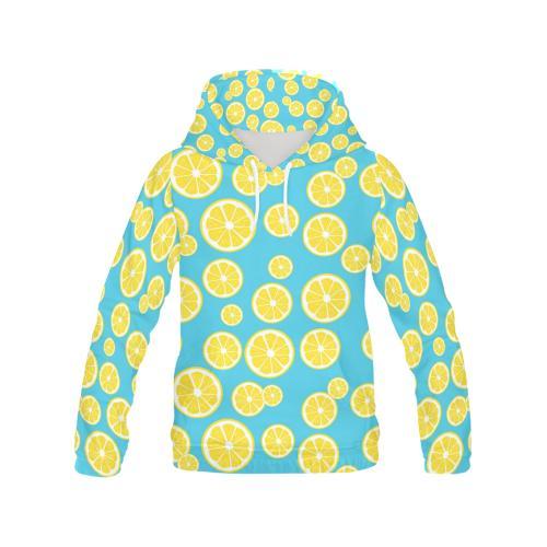 Lemon Slice Pattern Print Women Pullover Hoodie-grizzshop