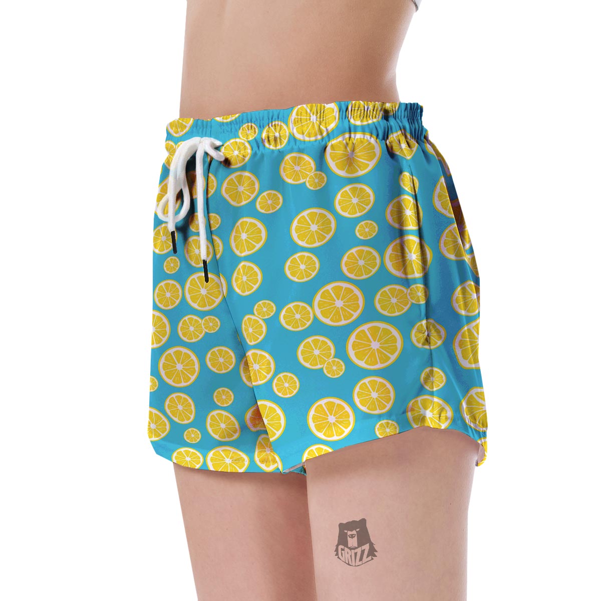 Lemon Slice Pattern Print Women's Shorts-grizzshop