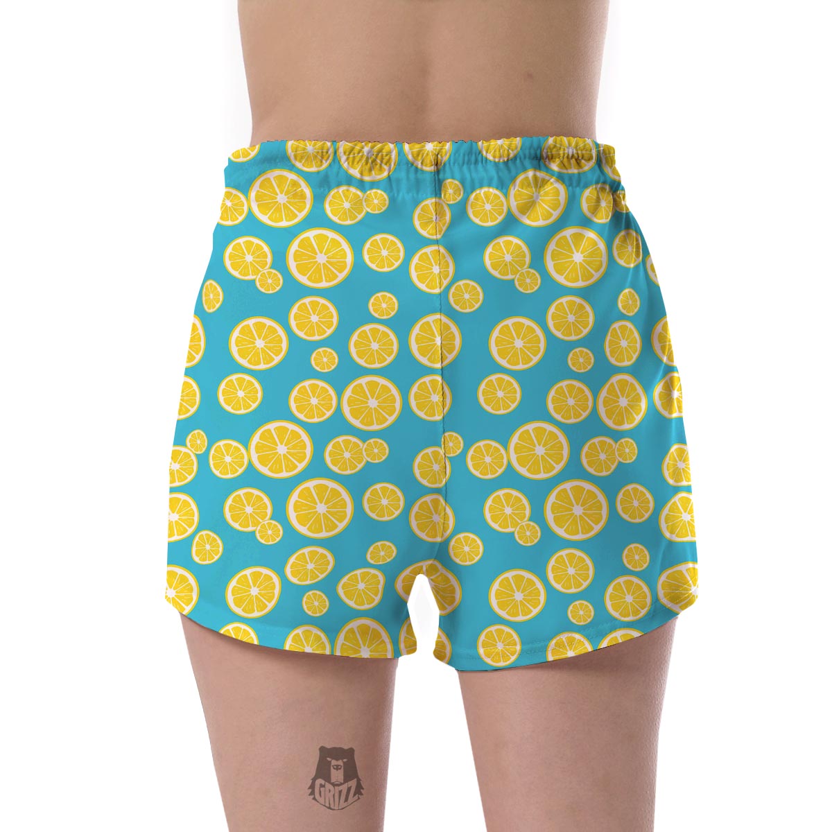 Lemon Slice Pattern Print Women's Shorts-grizzshop