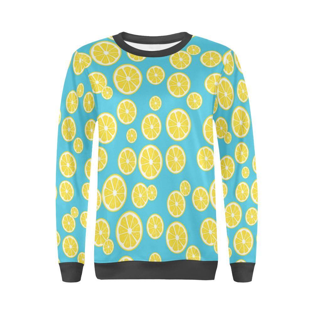 Lemon Slice Pattern Print Women's Sweatshirt-grizzshop