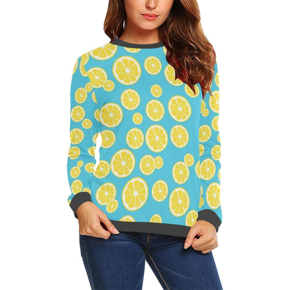 Lemon Slice Pattern Print Women's Sweatshirt-grizzshop