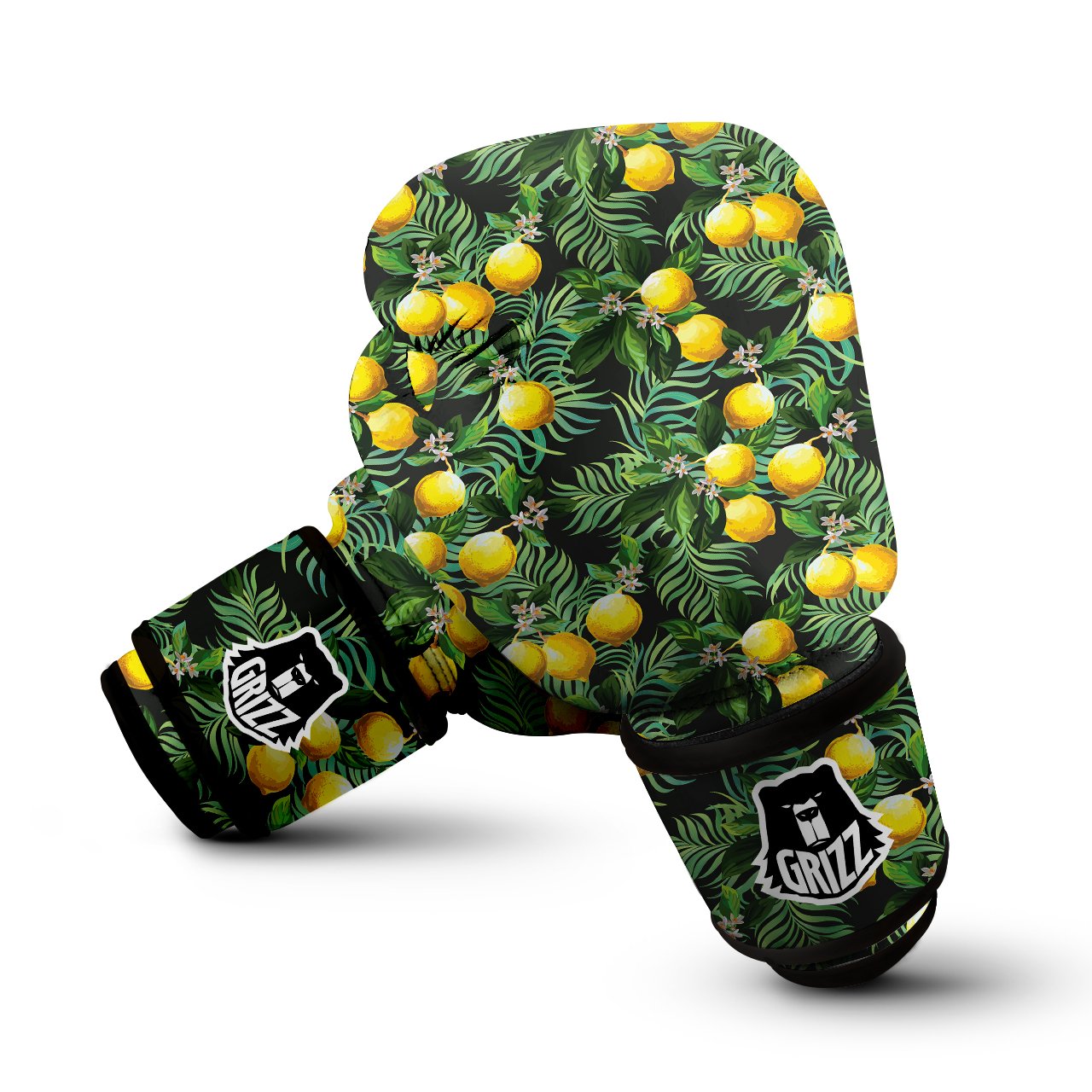Lemon Tropical Print Pattern Boxing Gloves-grizzshop