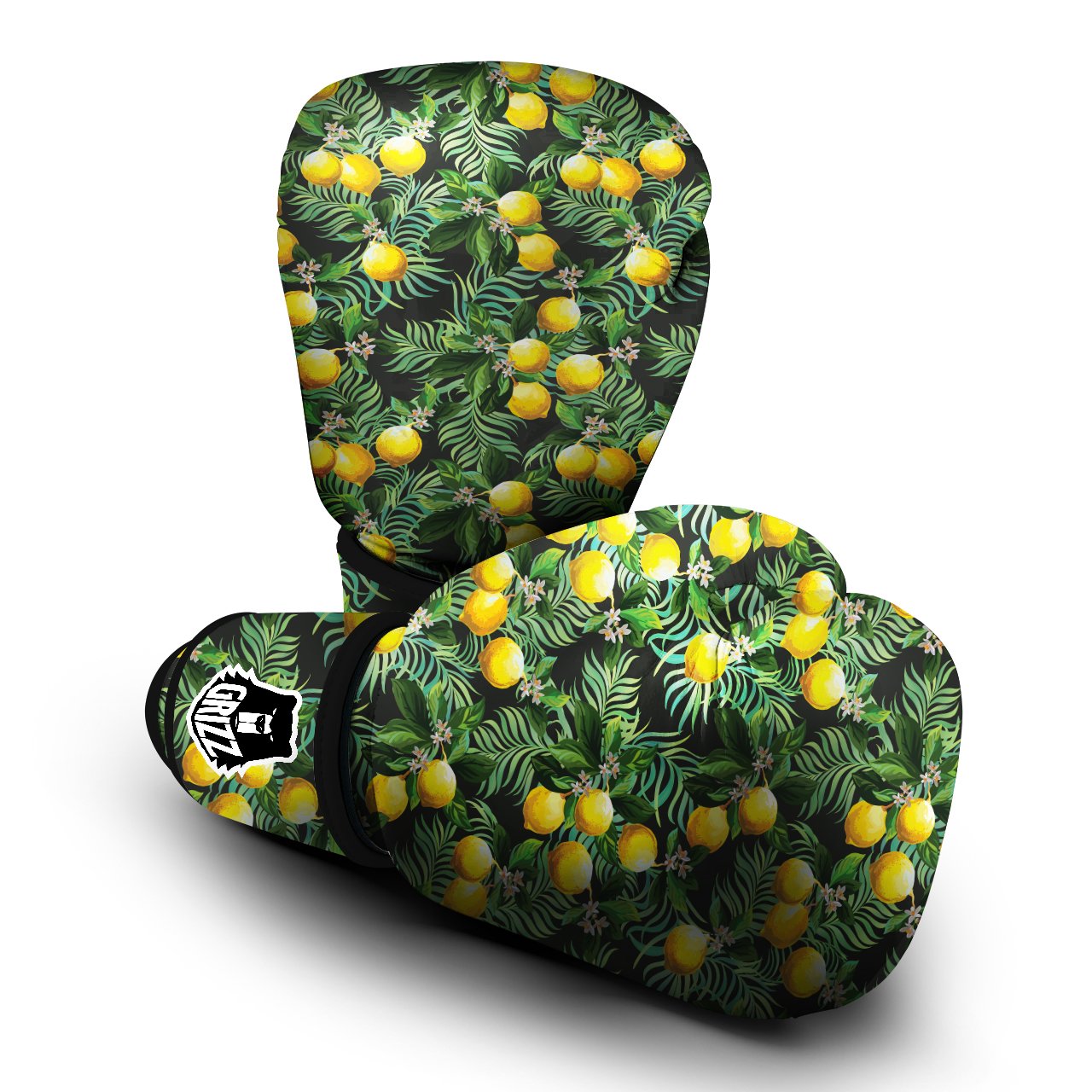 Lemon Tropical Print Pattern Boxing Gloves-grizzshop