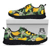 Lemon Yellow Print Pattern Black Sneaker-grizzshop