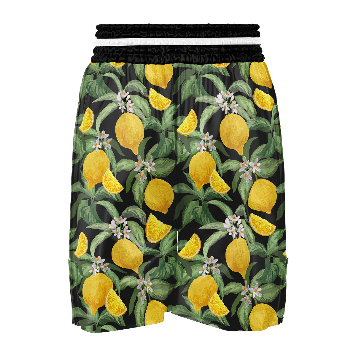 Lemon Yellow Print Pattern Boxing Shorts-grizzshop