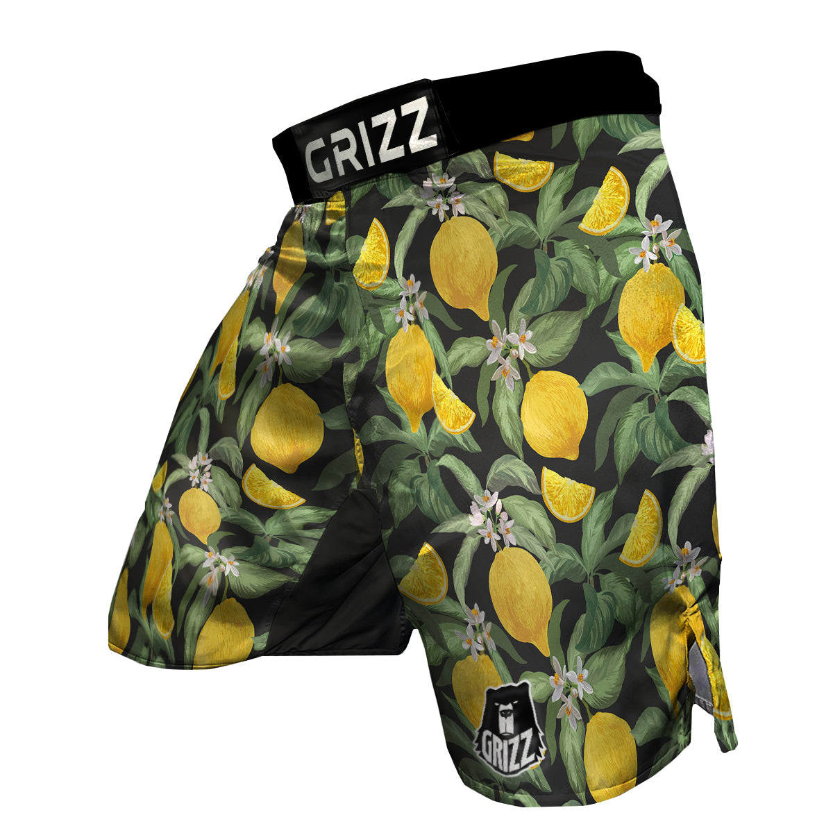 Lemon Yellow Print Pattern MMA Shorts-grizzshop