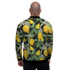 Lemon Yellow Print Pattern Men's Bomber Jacket-grizzshop