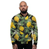 Lemon Yellow Print Pattern Men's Bomber Jacket-grizzshop