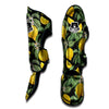 Lemon Yellow Print Pattern Muay Thai Shin Guards-grizzshop