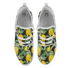 Lemon Yellow Print Pattern White Athletic Shoes-grizzshop