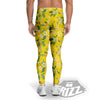 Lemon Yellow Topic Fruits Print Pattern Men's Leggings-grizzshop