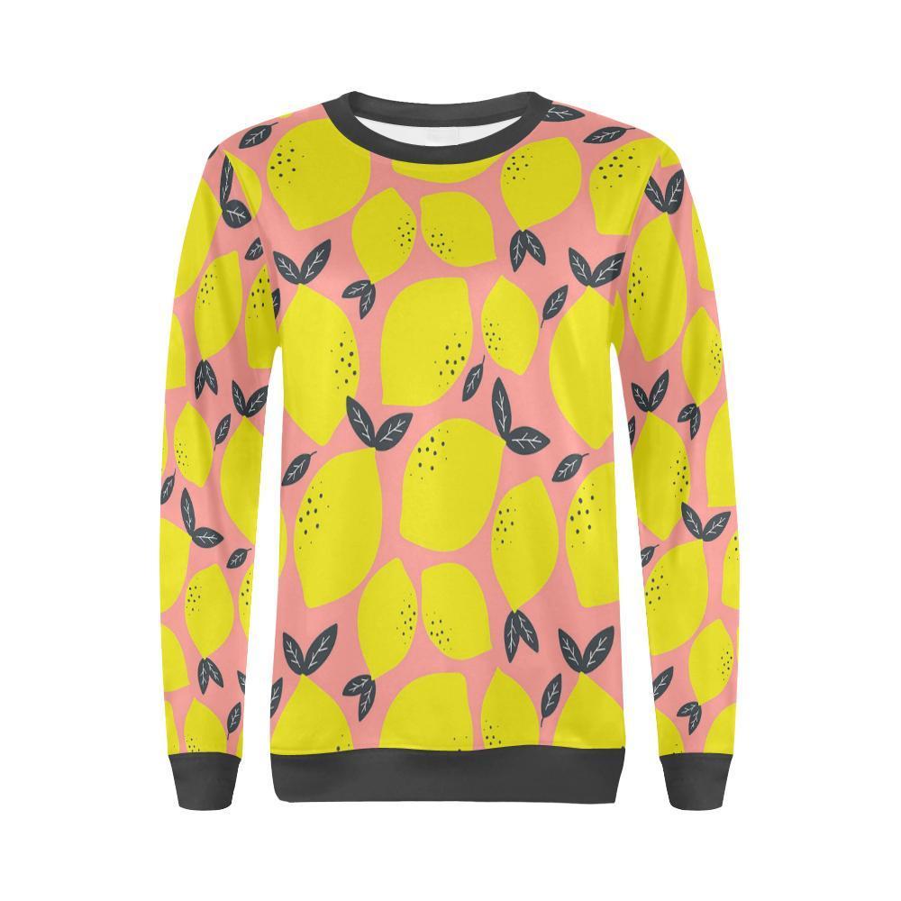 Lemon Print Pattern Women's Sweatshirt-grizzshop