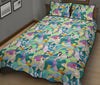 Lemur Colorful Pattern Print Bed Set Quilt-grizzshop
