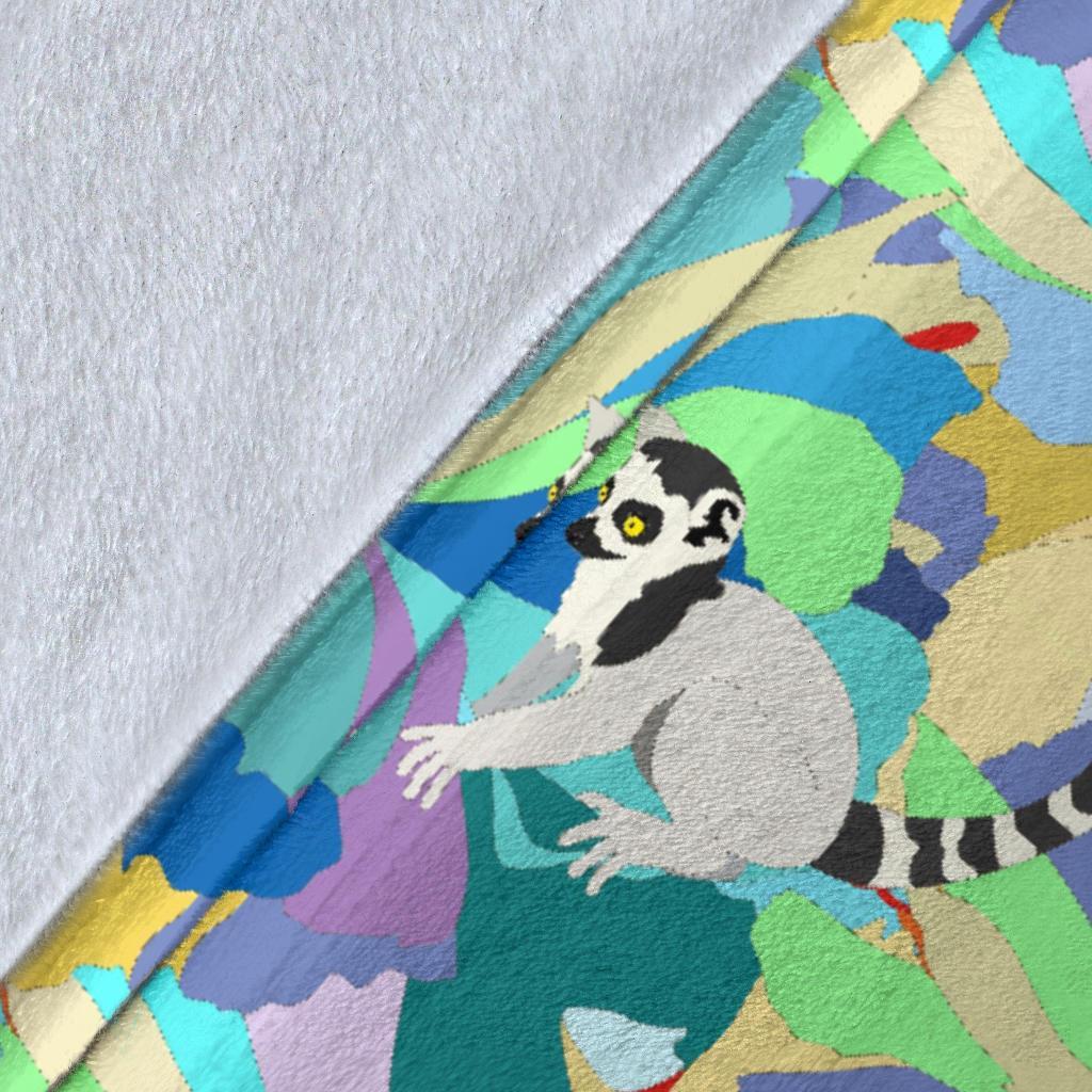 Lemur Colorful Pattern Print Blanket-grizzshop