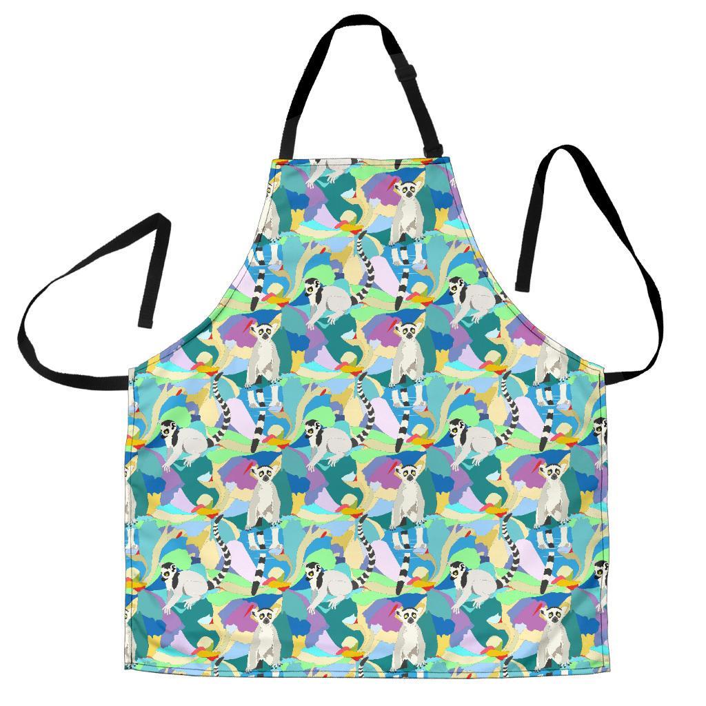 Lemur Colorful Pattern Print Men's Apron-grizzshop