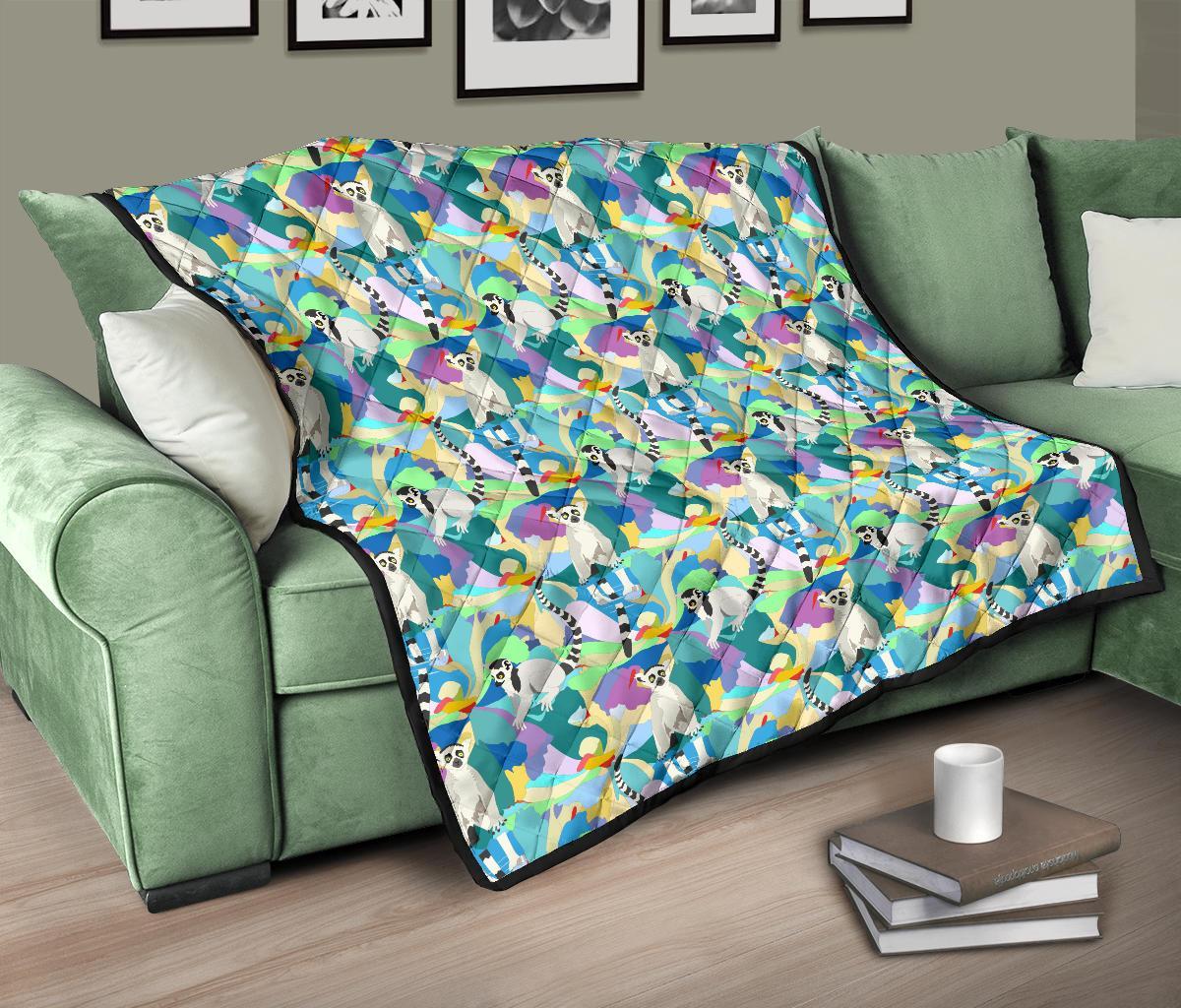 Lemur Colorful Pattern Print Quilt-grizzshop