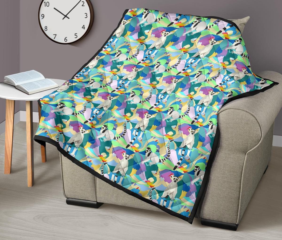 Lemur Colorful Pattern Print Quilt-grizzshop