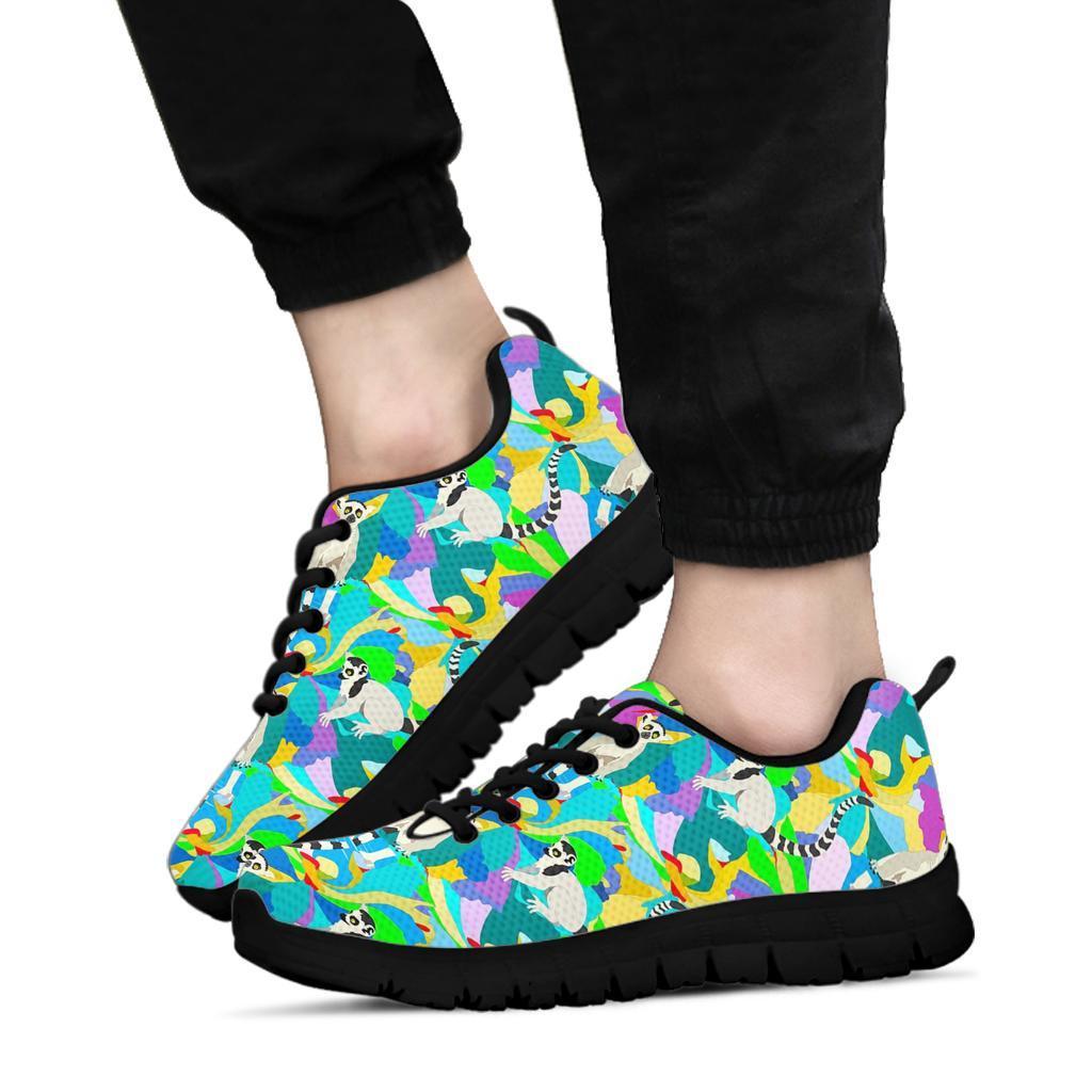 Lemur Colorful Pattern Print Sneaker Shoes For Men Women-grizzshop