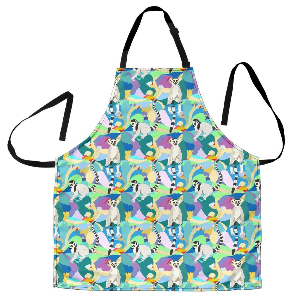 Lemur Colorful Pattern Print Women's Apron-grizzshop