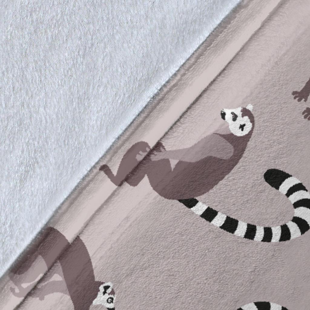 Lemur Pattern Print Blanket-grizzshop