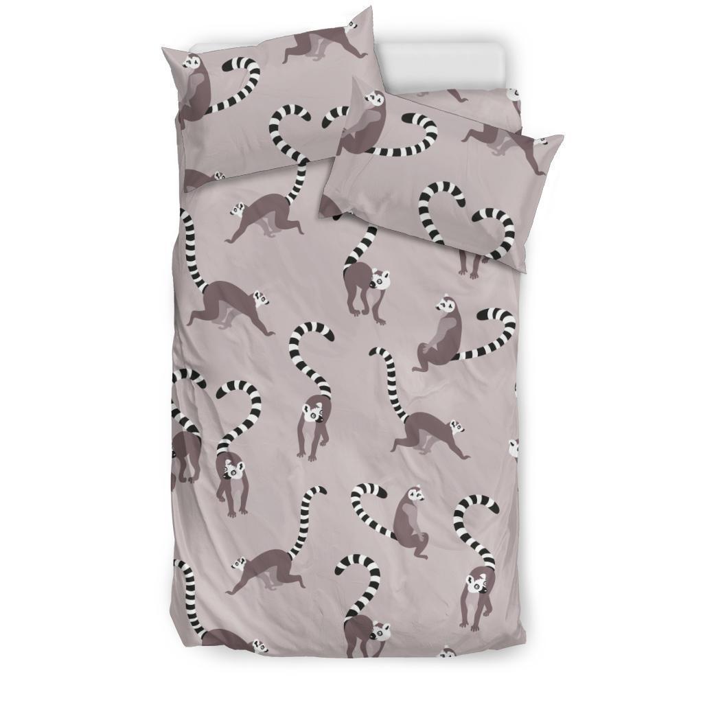 Lemur Pattern Print Duvet Cover Bedding Set-grizzshop