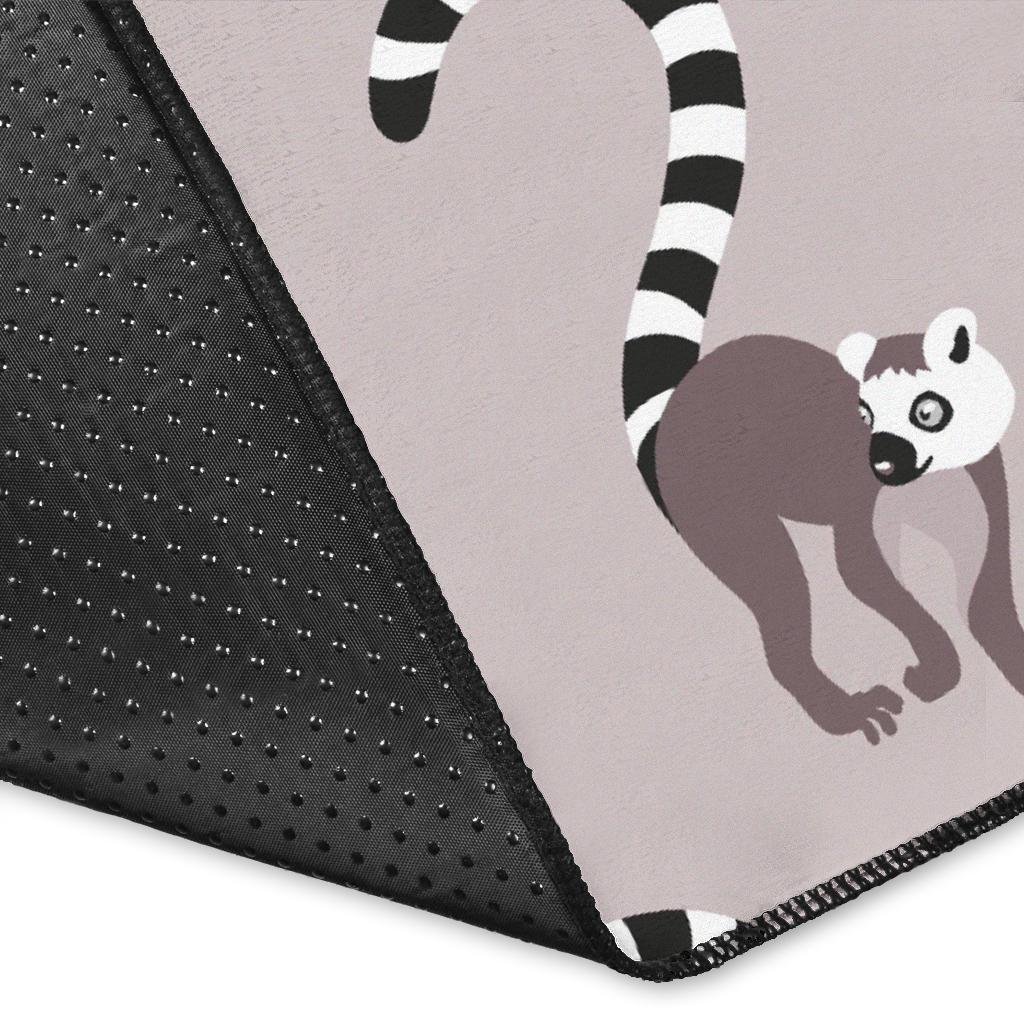 Lemur Pattern Print Floor Mat-grizzshop
