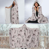 Lemur Pattern Print Hooded Blanket-grizzshop