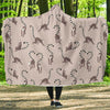 Lemur Pattern Print Hooded Blanket-grizzshop