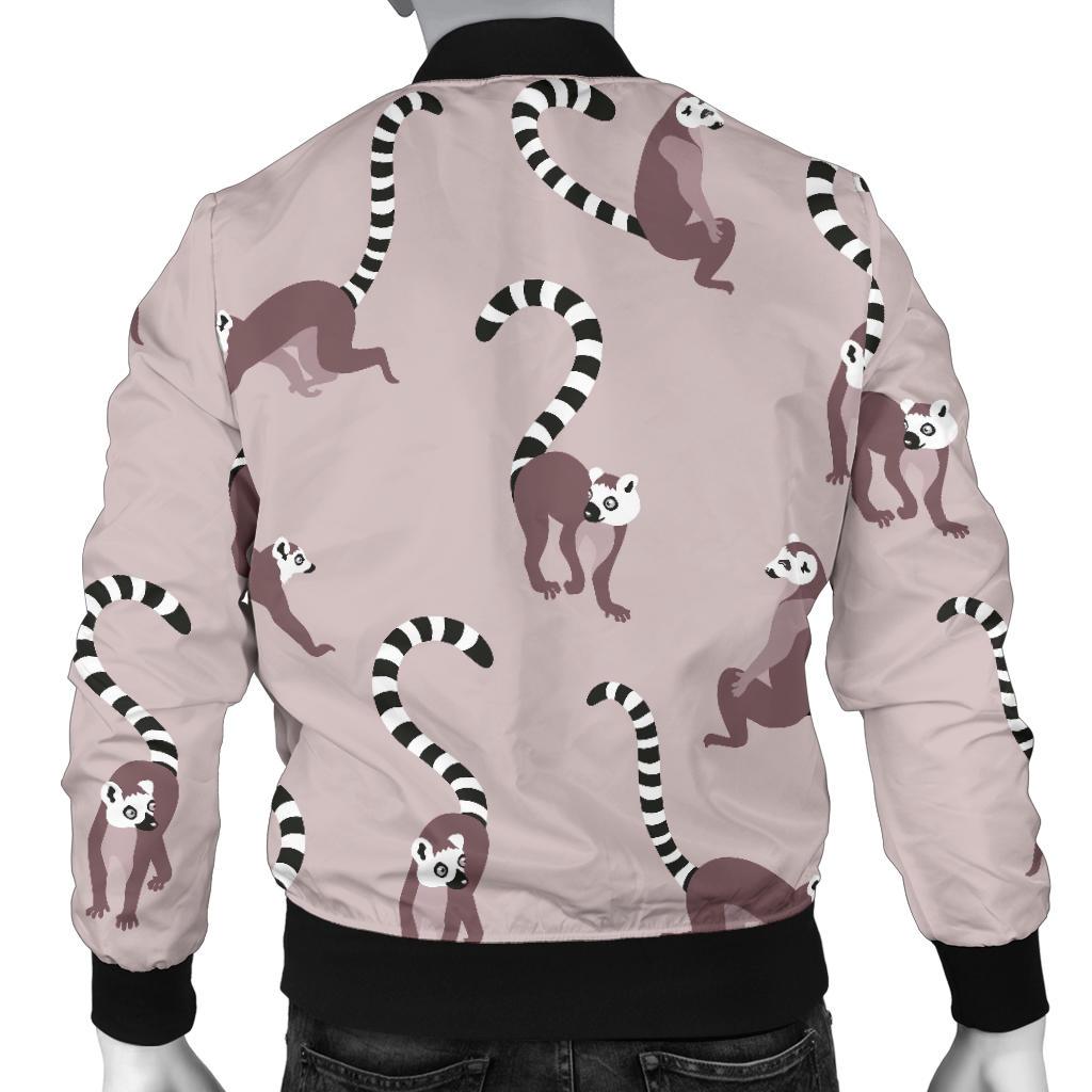 Lemur Pattern Print Men's Bomber Jacket-grizzshop