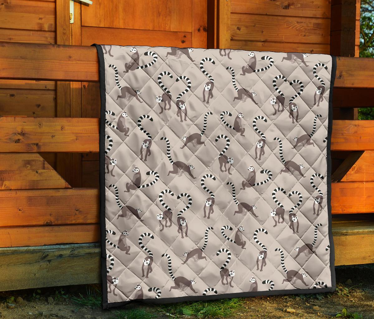 Lemur Pattern Print Quilt-grizzshop