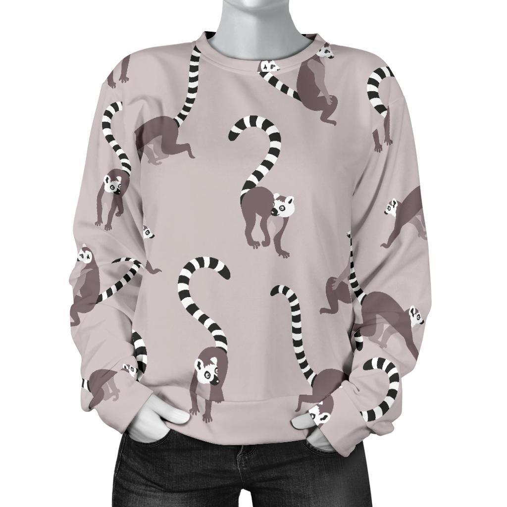 Lemur Pattern Print Women's Sweatshirt-grizzshop