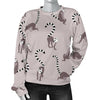 Lemur Pattern Print Women's Sweatshirt-grizzshop