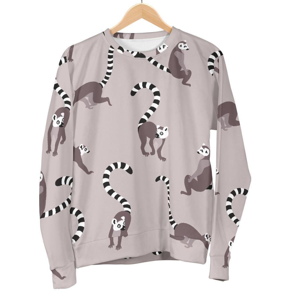 Lemur Pattern Print Women's Sweatshirt-grizzshop