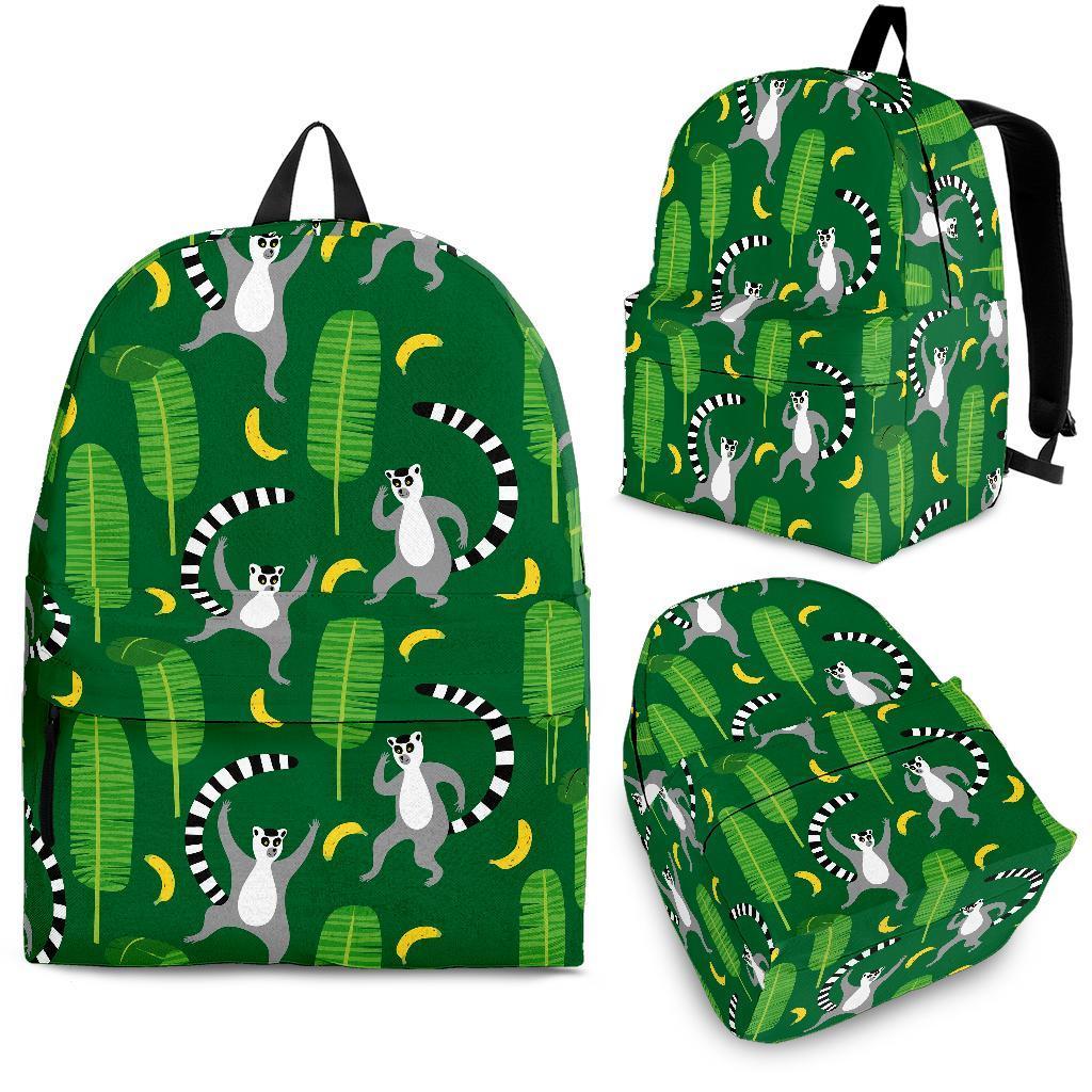 Lemur Print Pattern Backpack-grizzshop