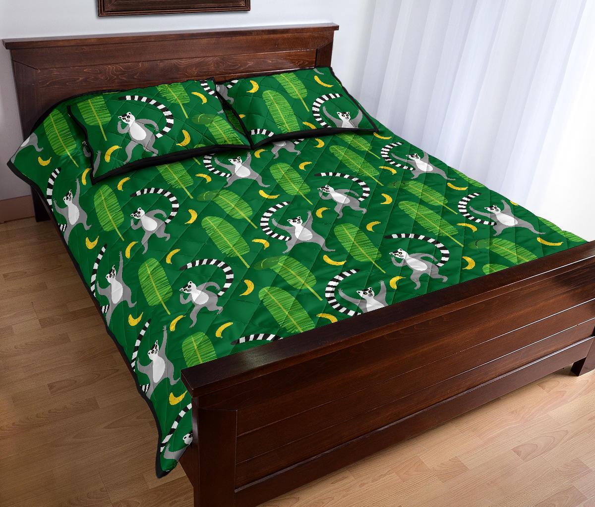 Lemur Print Pattern Bed Set Quilt-grizzshop