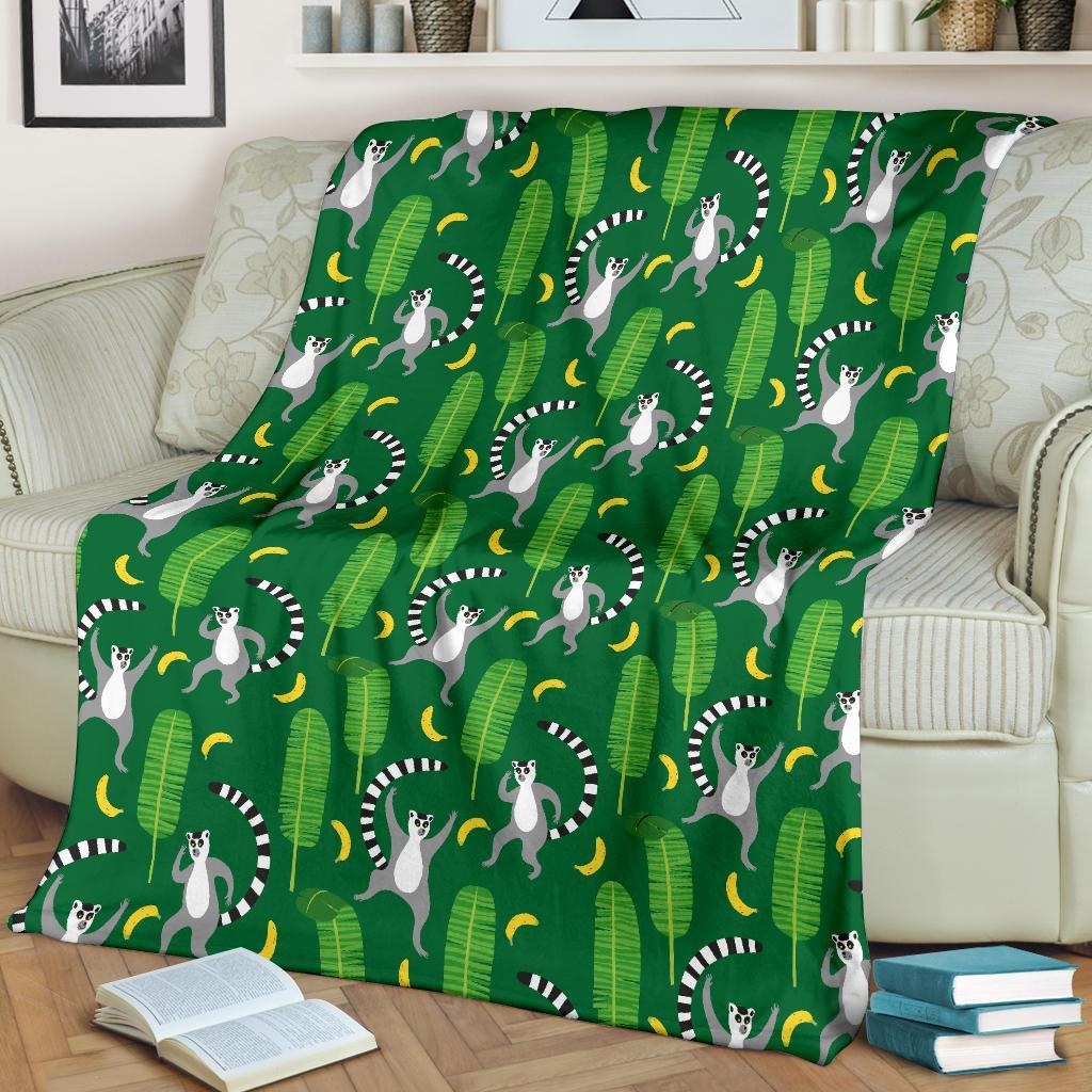 Lemur Print Pattern Blanket-grizzshop