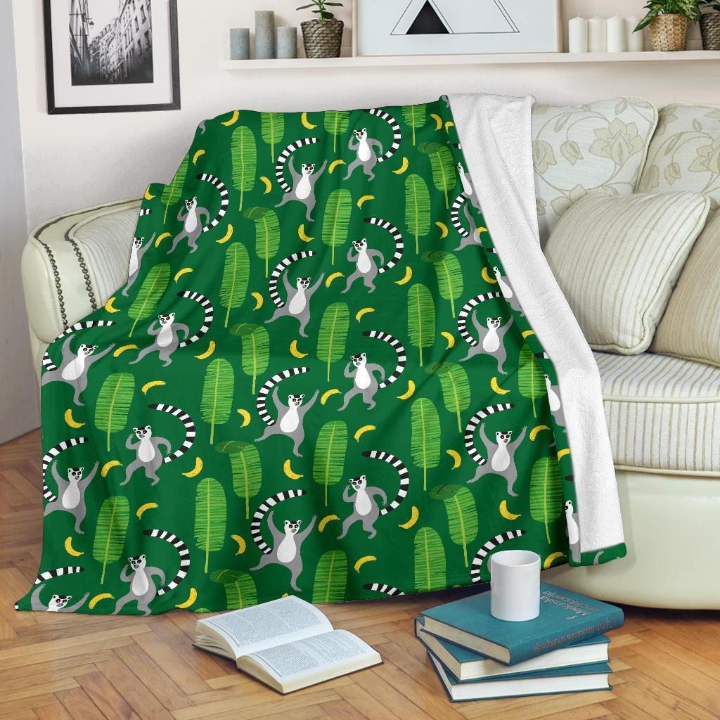 Lemur Print Pattern Blanket-grizzshop