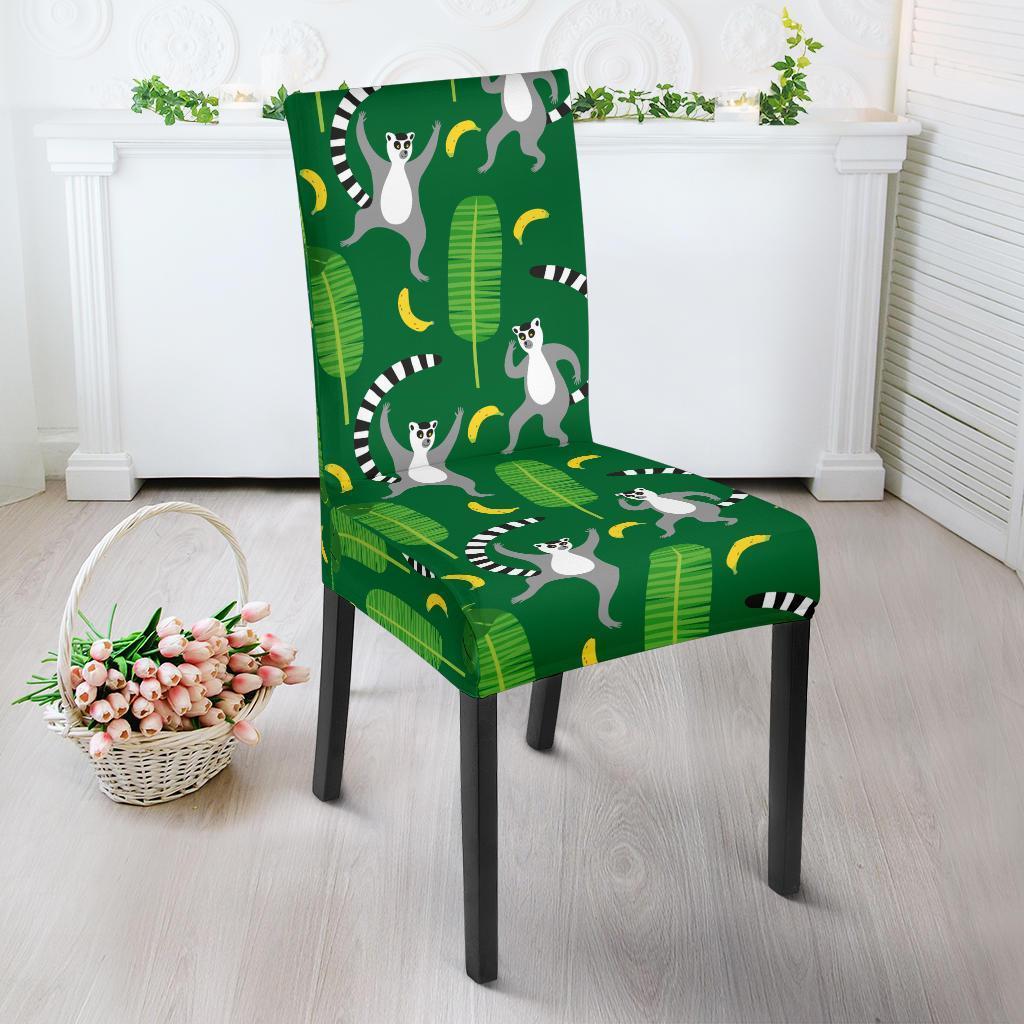 Lemur Print Pattern Chair Cover-grizzshop