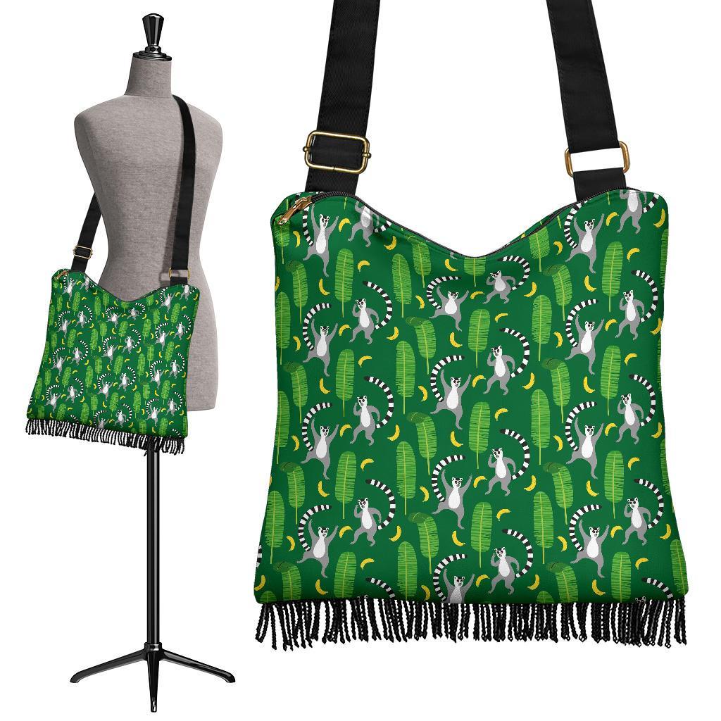 Lemur Print Pattern Crossbody bags-grizzshop