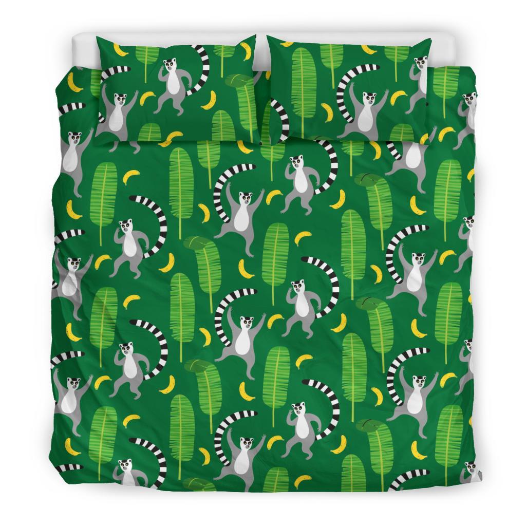 Lemur Print Pattern Duvet Cover Bedding Set-grizzshop