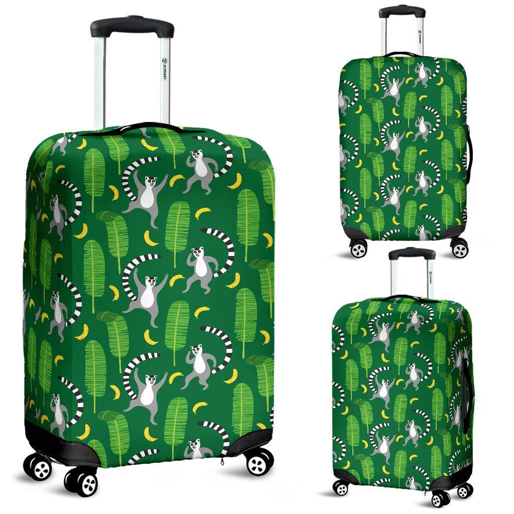 Lemur Print Pattern Luggage Cover Protector-grizzshop