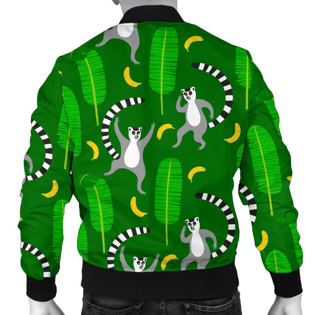 Lemur Print Pattern Men's Bomber Jacket-grizzshop