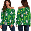 Lemur Print Pattern Women Off Shoulder Sweatshirt-grizzshop