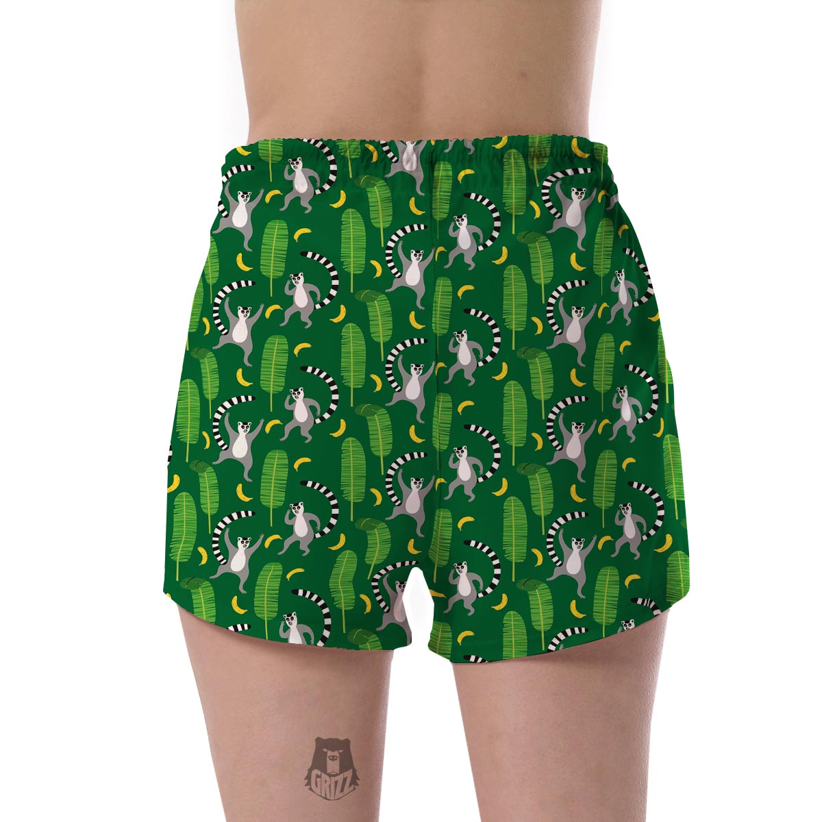 Lemur Print Pattern Women's Shorts-grizzshop