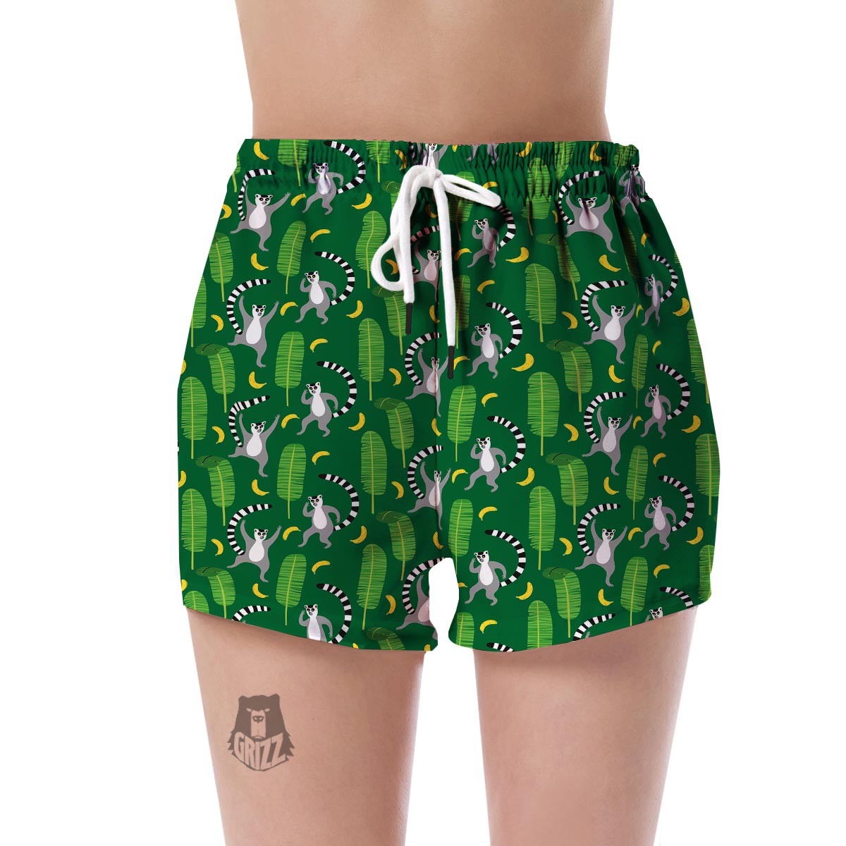 Lemur Print Pattern Women's Shorts-grizzshop