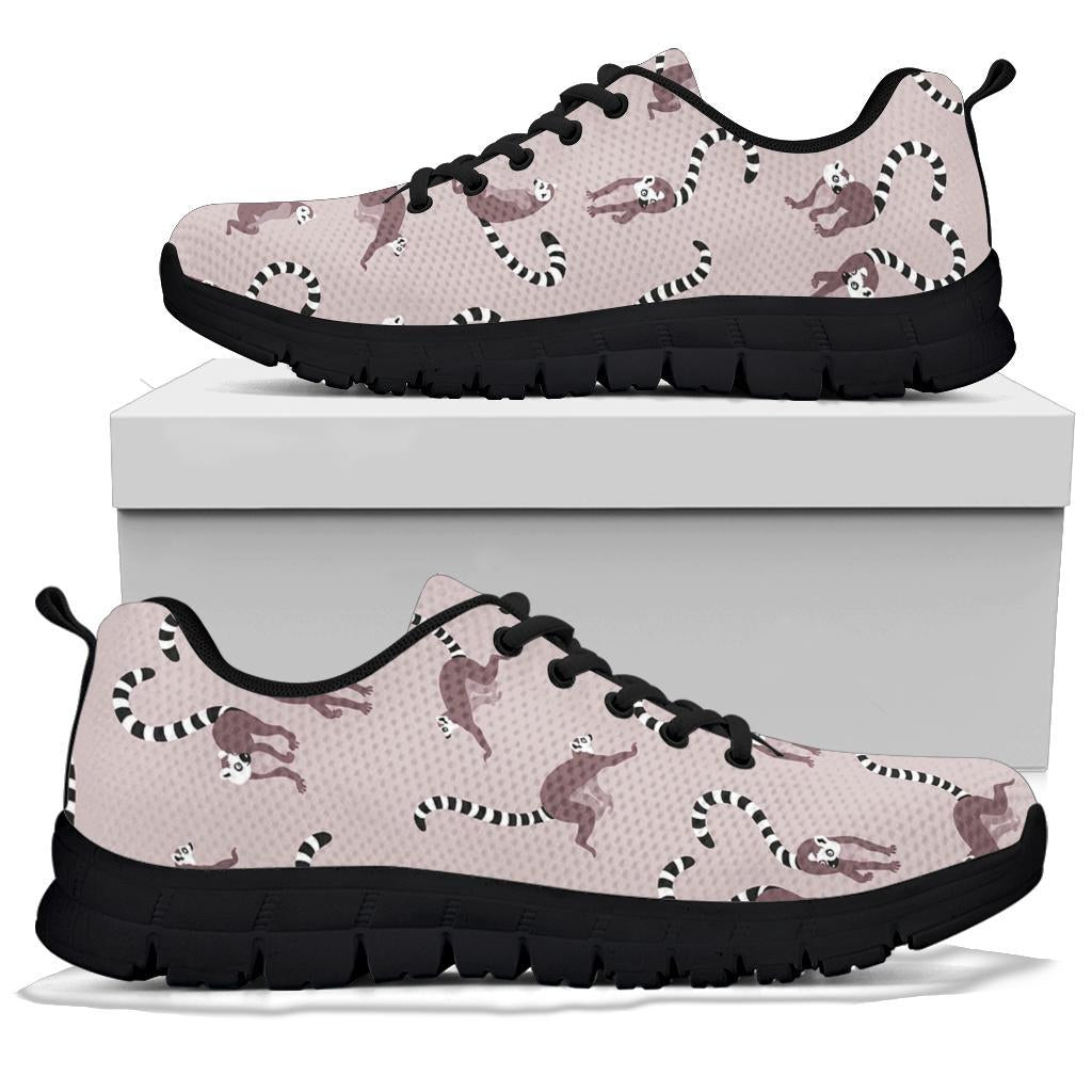 Lemur Pattern Print Sneaker Shoes For Men Women-grizzshop