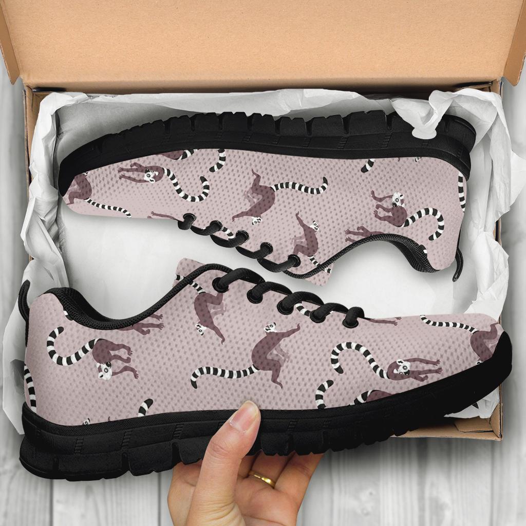 Lemur Pattern Print Sneaker Shoes For Men Women-grizzshop