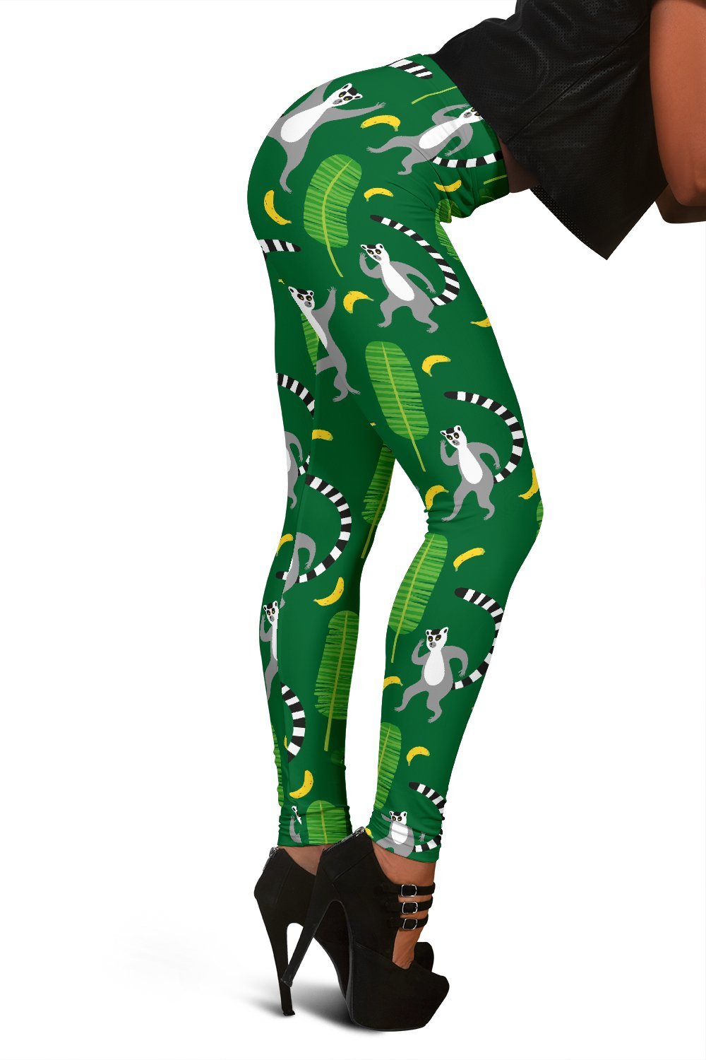 Lemur Print Pattern Women Leggings-grizzshop
