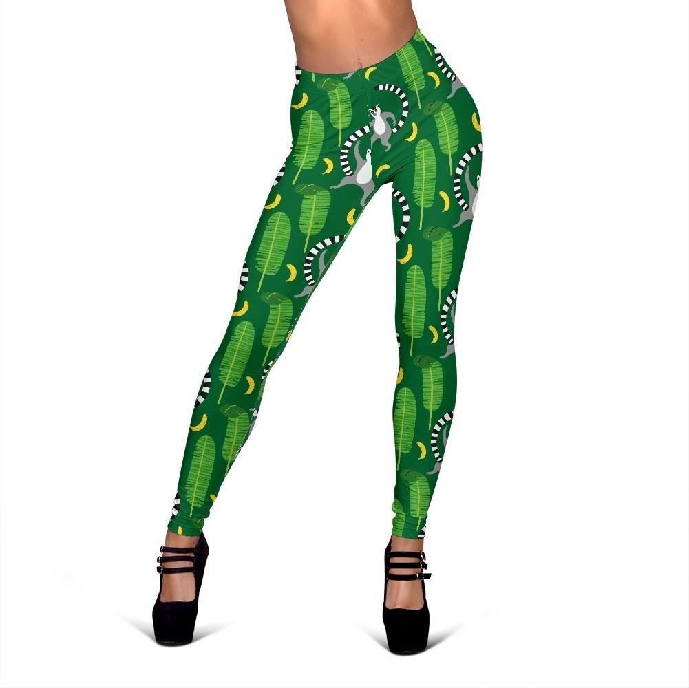 Lemur Print Pattern Women Leggings-grizzshop