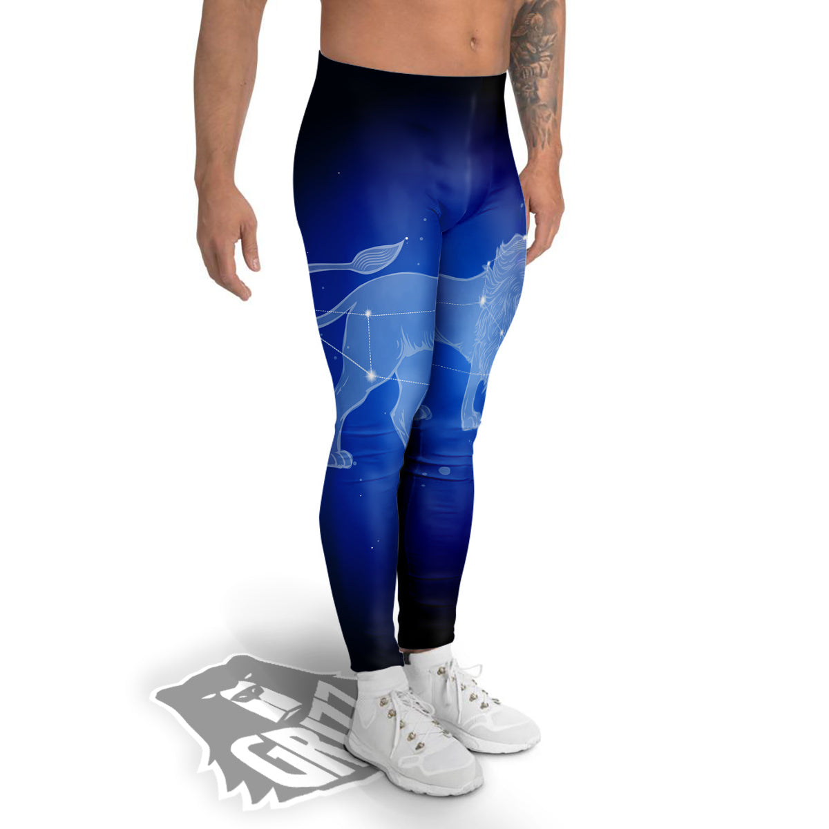 Leo Constellation Print Men's Leggings-grizzshop